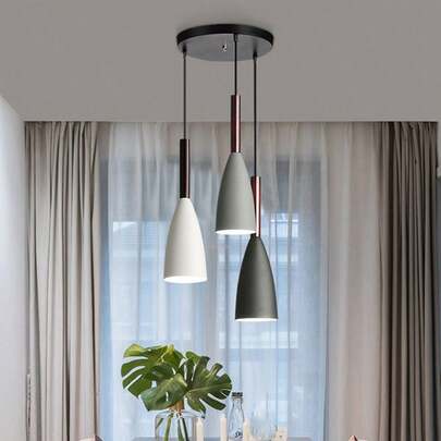 Pendellampa i nordisk stil med 3 ljuskällor, modern minimalistisk design för hemmets matsal, bar, café, matbord