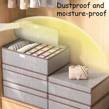 1个可折叠带盖衣物收纳盒，多功能内衣整理盒，衣柜收纳盒，可折叠设计节省空间，防尘防潮，可水洗材质，适用于衣柜、卧室、宿舍、房间装饰、家居收纳，情人节礼物，复活节礼物 - 彩色 - 查看 6