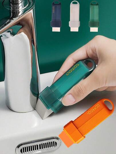 Multi-Functional Cleaning Brush - Reusable, No Battery Needed, Suitable For Kitchen And Bathroom Cleaning - Removes Limescale, Rust And Glass Stains. Applicable To Sinks, Shower Heads, Toilets, Glass, Mirrors, Stovetops - Suitable For Stainless Steel Surfaces, Effectively Removes Limescale, Durable Household Cleaning Tool, Applicable To Sinks, Bathtubs, Shower Enclosures.