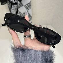 1pc Retro Cat Eye Fashion Glasses, Fashionable Eyewear For Men And Women - Black - View 3