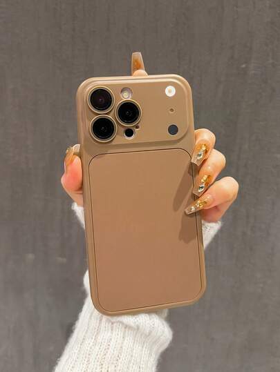 حافظة هاتف شخصية 2 في 1 ذات لون أحادي بني بسيط، متوافقة مع أجهزة آبل 11، 12، 13، 14، 15، 16، 17، 15 برو ماكس، 16 برو ماكس، 17 برو ماكس، هدية مثالية للصديق/الصديقة