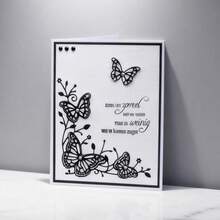 Creative Butterfly Metal Cutting Dies, DIY Scrapbooking Album And Embossing Stencil, Greeting Card Making Tool, Card Paper Cutting Crafts ,Gift Card Making Template Die Cuts. - Silver - View 8