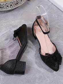 2026 New Bowknot Princess High Heel Shoes, Vintage Hollow Out Women's Sandals For Spring, Summer And All Seasons - Black - View 4