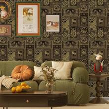 Abyssaly Black And Gold Wallpaper Retro Animals Peel And Stick Wallpaper Removable Waterproof Se- Adhesive Contact Paper For Countertop Cabinets Shel F Drawer Liner Covering 17.3\ X 78.7\ - 金色 - 查看 10