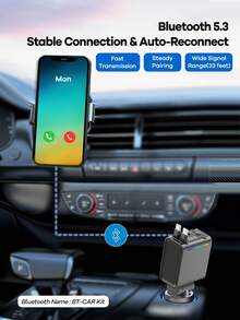 REMAX 藍牙 5.3 FM 發射器與車用充電器，附彩色氛圍燈，雙 74cm 可伸縮 USB-C 線，30W PD 快充，HD 麥克風免持通話，Type-C 充電器，iPhone 充電器，汽車配件，汽車用品，汽車必需品 - C88 - 查看 6