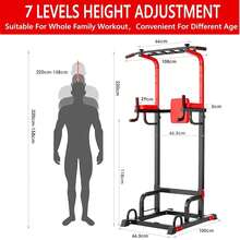 Power Tower Dip Station Pull Up Bar For Home Gym Strength Training Workout Equipment, Height Adjustable From 165-210cm, Load Capacity Up To 200KG