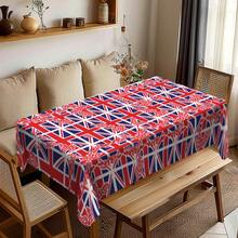 Toalha de mesa com estampa abstrata da bandeira britânica Union Jack (1 unidade) - Ideal para decoração de festas temáticas do Reino Unido, restaurantes e eventos. Feita em poliéster. Perfeita para decoração de festas e eventos em geral. - Multicolorido - Ver 6