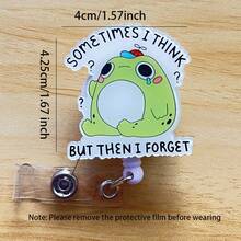 Retractable D Card Holder Reel With Cute Cartoon Design,Teacher Nurse Hospital Badge Holder Office Lanyard 1pc - Black - View 8