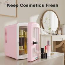 IceBlue 4L Makeup Refrigerator, Valentine's Day Gift Mini Fridge For Cosmetics And Drinks, Car/Home Use (Green/Pink/White/Black), Transparent Window And Chrome Handle - 查看 8