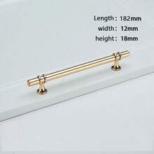 1个现代黑金橱柜把手，实心抽屉旋钮，锌合金底座和铝合金轴，时尚家具五金件 - 金色 - 查看 13