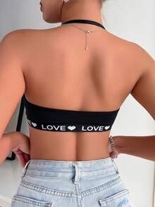 Sutiã feminino sexy de renda com bojo e efeito push-up (1 peça) - Preto - Ver 2