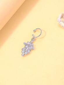 STONEFANS 1 chiếc kẹp xỏ khuyên môi bằng thép không gỉ màu vàng, nhẫn xỏ khuyên môi giả không xỏ khuyên, mặt dây chuyền mũi/môi phong cách phương Tây dành cho phụ nữ - Bạc - Xem 6