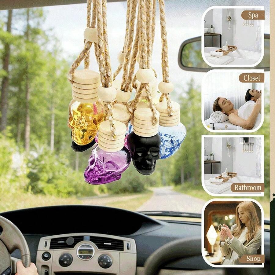 Smell Dream Car Air Freshener Skull Diffuser 2 Packs Hanging Air Freshener Diffuser - Vanilla Cream Fragrance Oil Air D Iffuser For Car, 45+ Days Long Lasting Fragrance - Skull - View 1