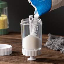 透明塑料盐瓶，可定量控制盐的用量，适用于厨房和家庭 - 彩色 - 查看 3