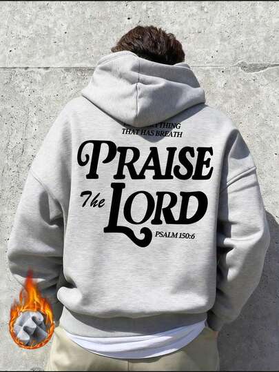 1pc Men's Plus Size Graphic Print Hoodie, Suitable For Casual Outings And Street Wear, Autumn/Winter Sweatshirt