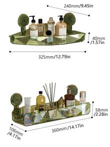 Bathroom Vanity Organizer Rack, Suction Cup Wall Mount Storage Shelf, Drill-Free Bathroom Organizer Rack - Multicolor - View 5