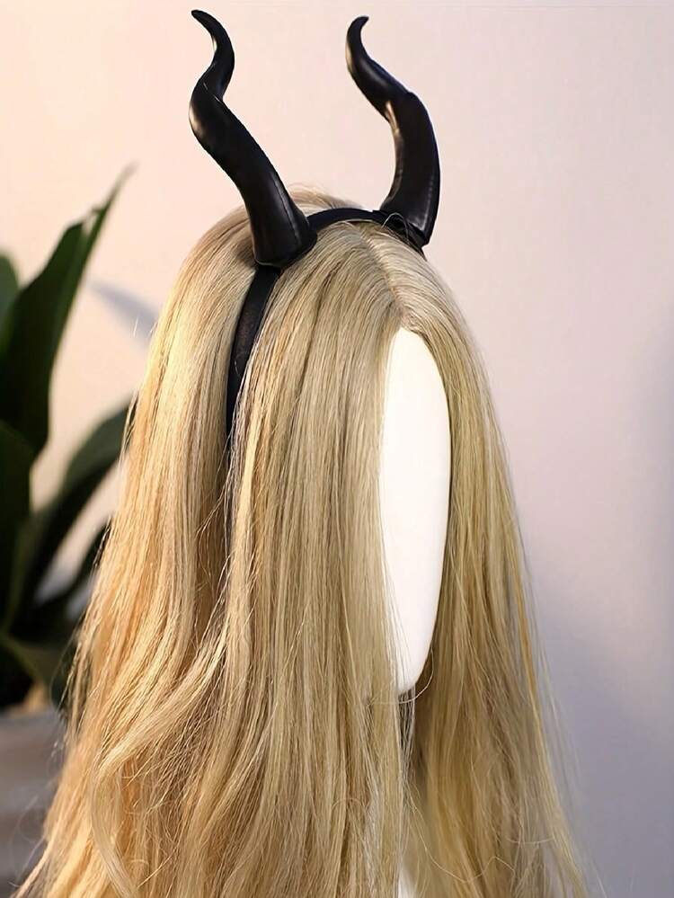 1pc Handmade Gothic Demon Horns Headband - Red And Black Contrast Design, Lightweight And Comfortable Costume Headpiece For Cosplay, Anime/Cartoon Parties And Photoshoots, Themed Events Accessory, Dramatic Headwear, Comfortable Fit - Multicolor - View 9