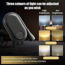 Lampe de lecture LED rechargeable, mini taille, veilleuse à intensité variable, lampe de soins oculaires réglable à 360° 3 couleurs, convient pour l'étude - Multicolore - Voir 8