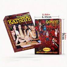 45pcs Katseye Photocards, Fans Merch Goods, Laser Holographic Star Photo Cards Collection, Party Supplies, Star Card Collection, Christmas Gift, Boxed High-Definition Star Photos, Collectibles, Small Gifts - Multicolor - View 4