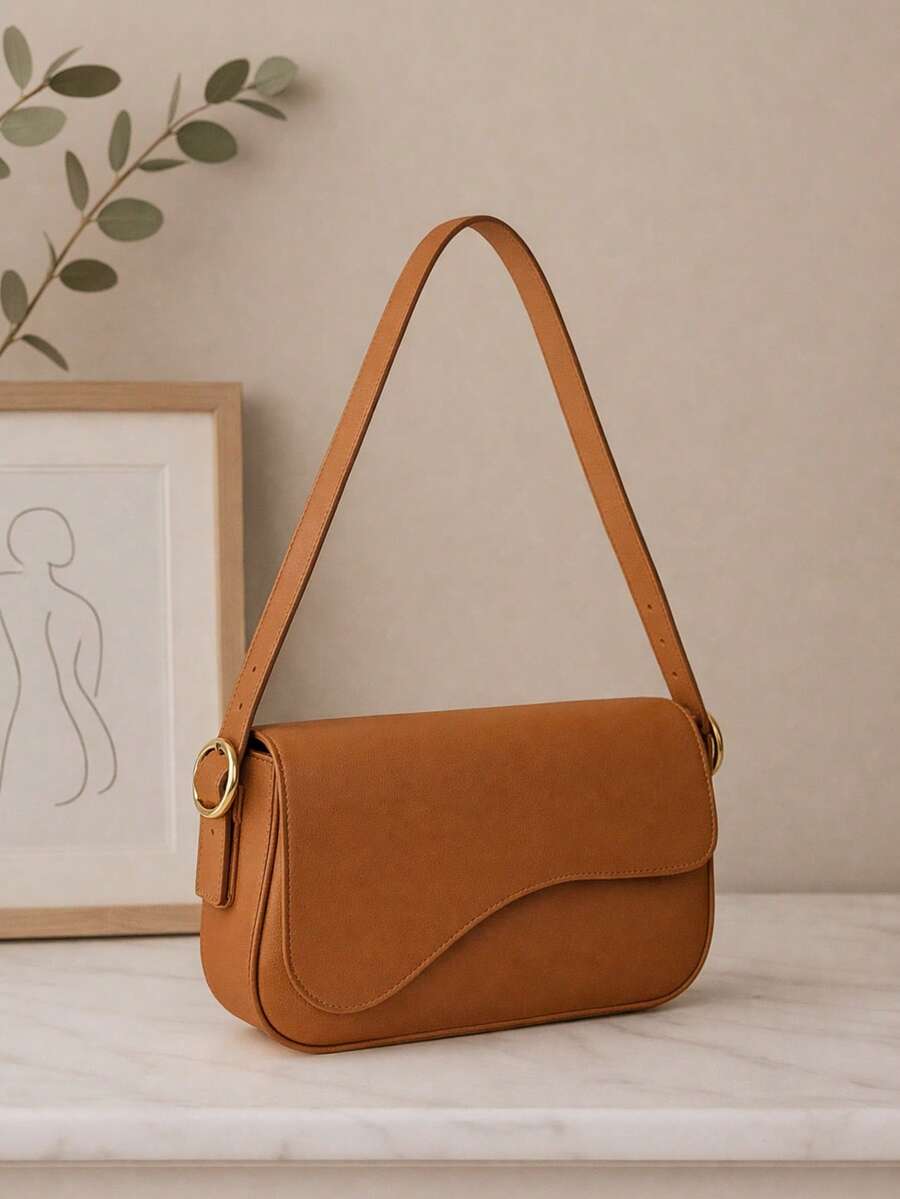 Beautiful White Baguette-Stylish Women's Handbag - Stylish And Inexpensive - Camel - Ver 1