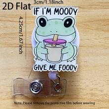 Retractable D Card Holder Reel With Cute Cartoon Design,Teacher Nurse Hospital Badge Holder Office Lanyard 1pc - Black - View 9