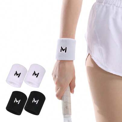1 Pair Sweat-Absorbent Breathable Sports Wristbands - Elastic Adjustable For Men & Women, Suitable For Fitness, Basketball, Tennis, Badminton