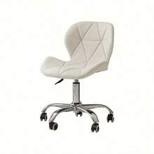 Office Desk Chair With Adjustable Height, Swivel & Foam - Padded Faux Leather Computer Chair Suitable For Home Office, Study, Bedside - Sturdy Chrome Base & Frame - Pink - View 8