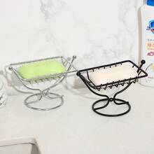 1pc Minimalist Iron Soap Dish, Bathroom Soap Holder Without Drilling, Draining Soap Rack, Square Draining Soap Holder, Multi-Purpose Soap Rack - Multicolor - View 7