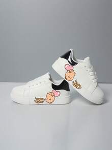 Kids' Fashion Simple Hook And Loop Campus Casual Sneakers, Spring/Autumn - Black - View 1