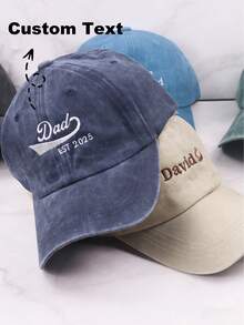 Customized Embroidered Hats, Personalized Dad Hats, Embroidered Logo Baseball Caps, Customized Hats, Single Party Hats, Unisex - Multicolor - View 3