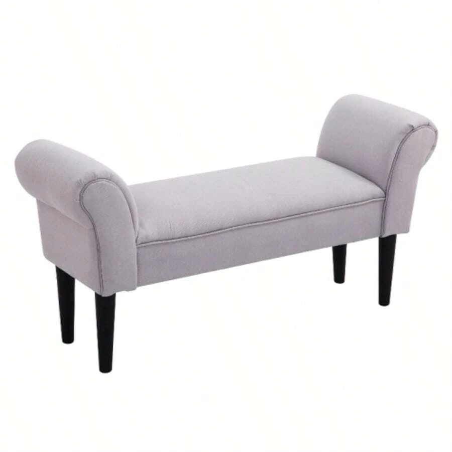 Bed Bench, Upholstered Bench, Seating Bench, Entryway Bench For Bedroom, Load Capacity Up To 130 Kg, Sailcloth, Grey, 102 X 36 X 51 Cm - Grey - View 1