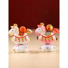 2026 - New Style - Bestseller - Money Horse Statue: A Cute Cartoon "Rolling Wealth" Small Statue, A Desk Small Statue, A Feng Shui Decoration, Symbolizing Good Luck, A Spring Festival Gift For Colleagues, Boyfriends And Girlfriends (Pipe, Machine, Desk Accessories). - Multicolor - View 5