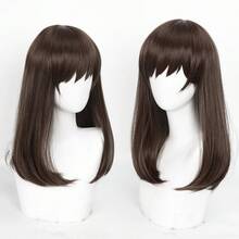 Tóc giả cosplay Yewell, dài 23 inch, màu nâu sô cô la, có mái, thuộc dòng Dream Daily, phụ kiện đội đầu cosplay Nhật Bản, thích hợp cho các buổi tiệc riêng, nhập vai hàng ngày, Halloween, Sakamoto Daily. - Màu nâu Sô-cô-la - Xem 4