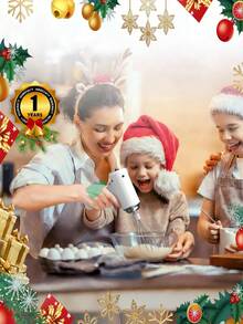 GENAI Luqeeg 电动手持搅拌机，无线电动厨房手持搅拌器，三速食物搅拌机，适用于制作卡布奇诺、抹茶、面团、蛋液和奶油 - 彩色 - 查看 8