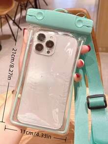 1个带双层气垫的防水手机袋，包含加厚气垫套，支持触屏操作，可用作手机保护套、便携式手机袋、颈挂式手机袋、防水潜水袋和自封袋，适用于游泳、潜水摄影、漂流、户外活动、旅行和运动。 - 彩色 - 查看 4