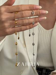 Copper Bracelet Inlaid With Zirconia, Versatile Texture, Suitable For Dates, Gatherings, Gifts, And Daily Wear - Multicolor - View 5