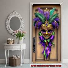 1件2D门帘，多功能嘉年华和节日派对悬挂装饰，涤纶横幅，家居室内/室外装饰，嘉年华，庆典，派对和活动，婚礼，生日，嘉年华用品，户外活动。 - 彩色 - 查看 7