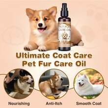 Pjordo Pet Fur Care Oil, 3.38 FL OZ Natural Oils With Collagen , Reduces Shedding, Shiny & Silky Coat, Leave-In Conditioner For Dogs & Cats - 1PC - View 4