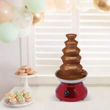 CNCEST Professional 5-Tier Stainless Steel Chocolate Fountain Machine For Parties, 230W Powerful Motor, 7lbs Large Capacity, Adjustable Temperature Control Melting Heater For Hot Chocolate, Nacho Cheese - US B Type Plug(110-127V) - View 3