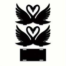 1PC Black Swan Wooden Napkin Holder - Rustic Style Heart-Shaped Openwork Design, Multi-Functional Desktop Napkin Holder, Suitable For Kitchens, Dining Rooms, Picnics And Various Home Decor Styles. - Multicolor - View 8