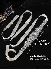 1 chiếc thắt lưng cưới màu bạc đính đá lấp lánh, thắt lưng cô dâu thủ công đính đá cho dạ hội, váy phù dâu, phụ kiện ngày Valentine. - Nhiều màu - Xem 23