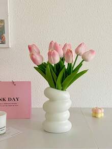 Tulip Artificial Flowers Decor, Home Decoration, Living Room & Bedroom Ornament, Fake Flowers, Suitable For Home, Wedding, Holiday Decoration, INS Style - Light Peach Pink - View 7