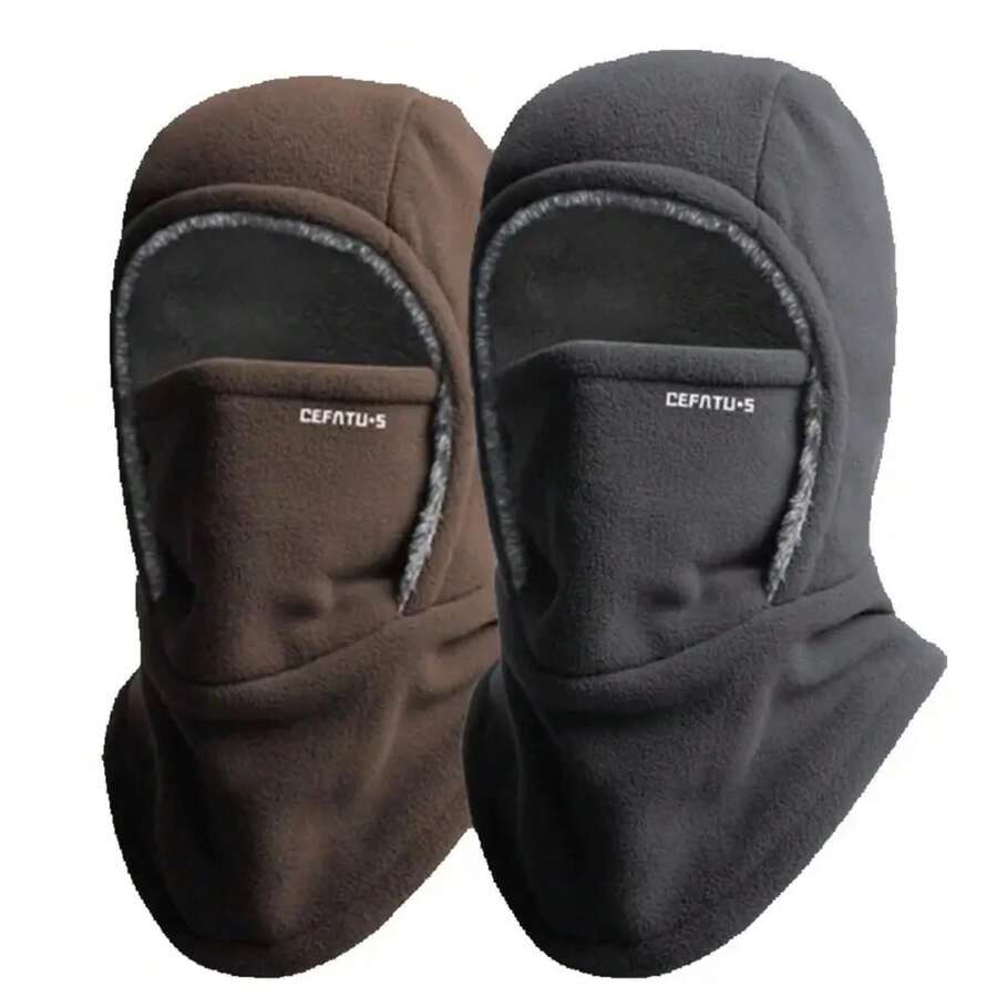 Pasamontañasáscara de esquí Bufanda de ciclismo Cuello de inviernoáscaraérmica de invierno Capuchaás cálida A prueba de viento para hombres Mujeres Pasamontañas para clima frío GCZ4 - Marrón - Ver 1