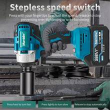 Mamidw 900N.M Cordless Impact Wrench, Electric Wrench Screwdriver, High Torque Car Repair Power Tools, Electric Screwdriver Bits (Tools Only) For Makita 18v Battery PIN - Blue - View 8