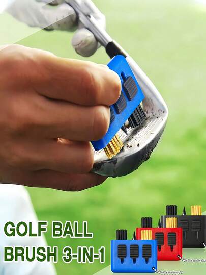 Golf Cleaning Brush 3-In-1 Golf Club Cleaner Tool Multiple-Use Golf Club Groove Cleaners For Men Women Practical Golf Gifts For Golf Beginner Golf Enthusiast Portable Small Golf Essential Accessories
