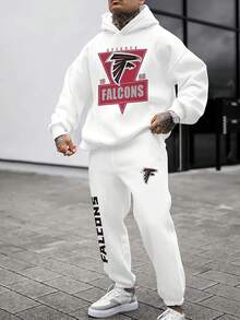 Atlan-Ta Falcons Casual Hoodie Jogging Sweatpants Tracksuit Set, Football Team Men's Tracksuit Set, Men's Game Day Hoodie Set - 彩色 - 查看 1
