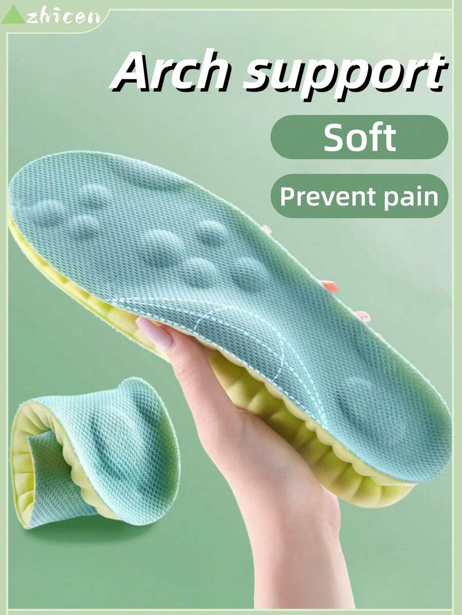 EVA Sports Insoles - Thick, Soft & Breathable With Heel Support | Sweat-Absorbent & Odor-Resistant For Running, Basketball & Casual Attire - Green - View 1