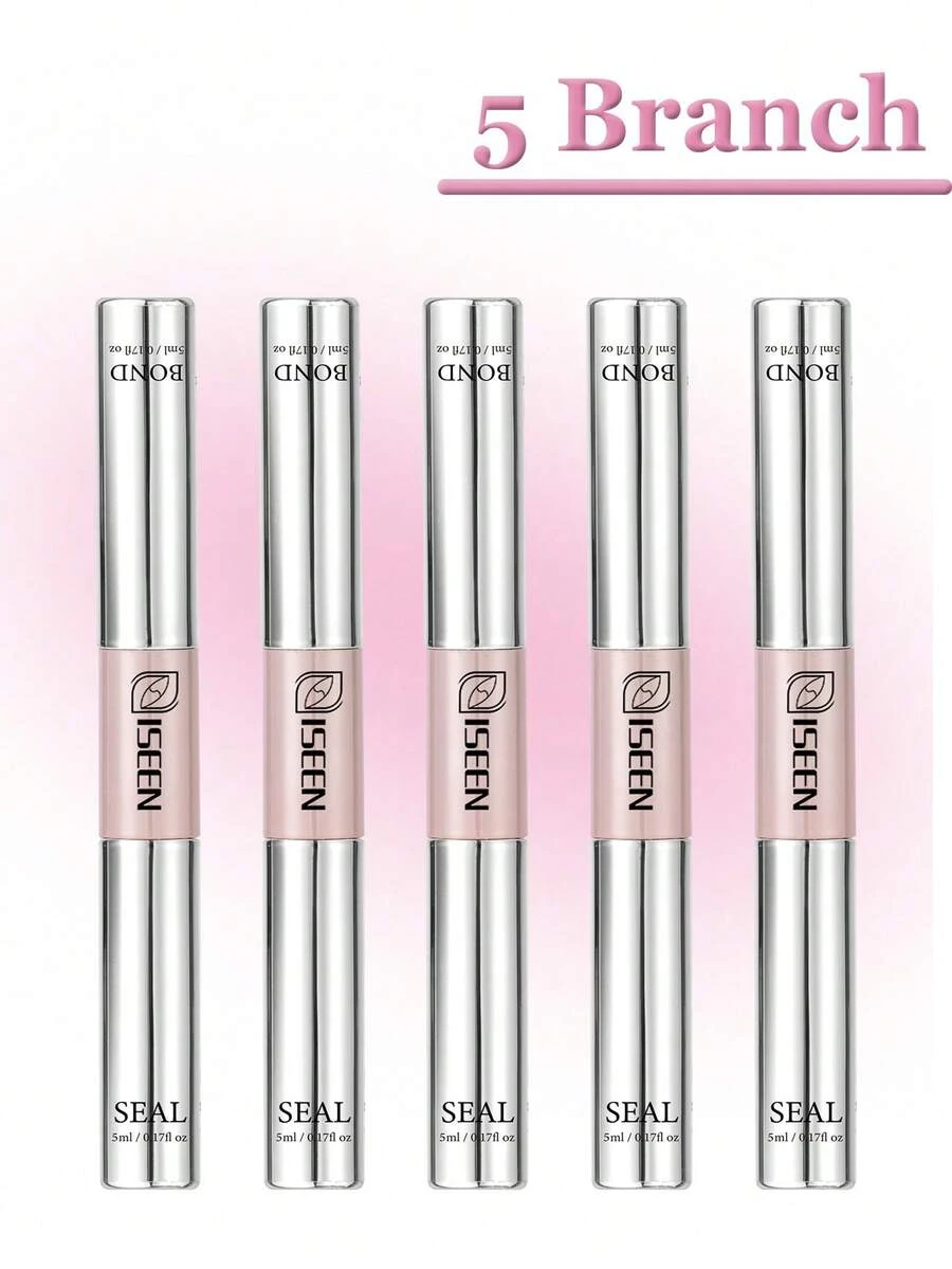 5/3/2/1件装睫毛粘合剂和封层剂，卸除剂，适用于DIY睫毛嫁接，强力睫毛胶水，二合一睫毛粘合剂和封层剂，适用于DIY睫毛嫁接，DIY睫毛工具，柔软持久的簇状睫毛胶水，全天佩戴，二合一睫毛粘合剂和封层剂，适用于DIY睫毛嫁接，睫毛胶水，睫毛胶水 - 銀色 - 查看 1