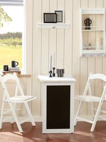 SoBuy FWT20 Wall Table With Blackboard, Folding Table, Dining Table, Kitchen Table, Memo Board, Black, W X H X D 50 X 76 X 75 Cm