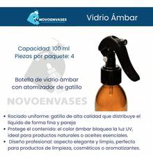TendenciaFrasco Botella 100 Ml Vidrio Atomizador Spray Ambar 4 Pack MarrónCalidad premium - Marrón - Ver 6